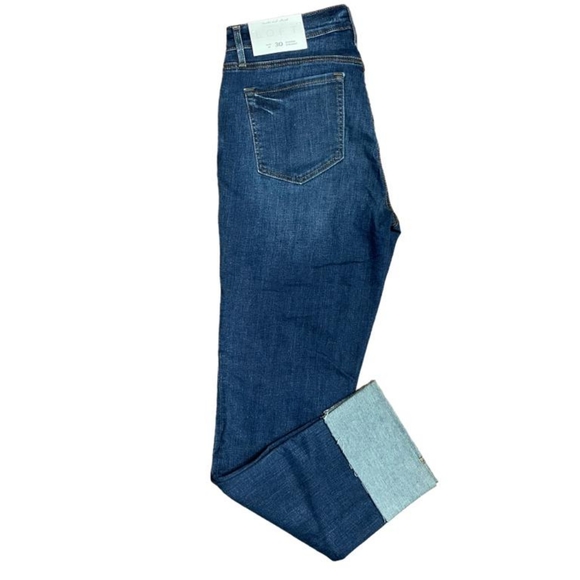 Loft women's cuff button blue jeans size 10 but run smaller - Picture 2 of 6